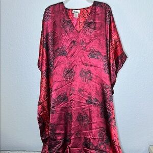 Winlar Women’s Kaftan Mumu Red Black OSFM